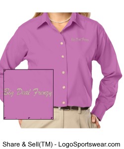 Ladies Long Sleeve Stain Release Poplin Design Zoom